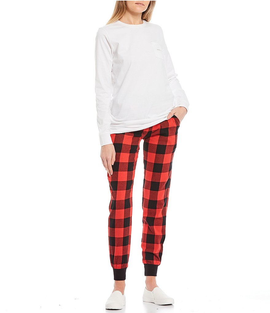 Ivory Ella Organic Cotton Buffalo Plaid Holiday Pants