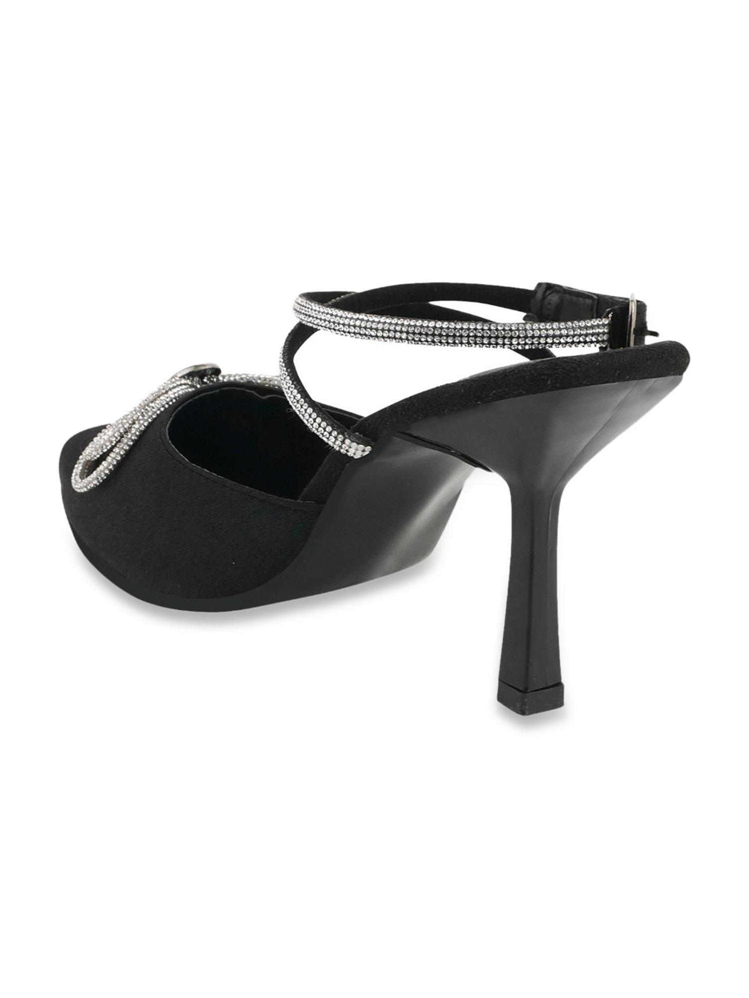 Shoetopia Women's Black Back Strap Stilettos