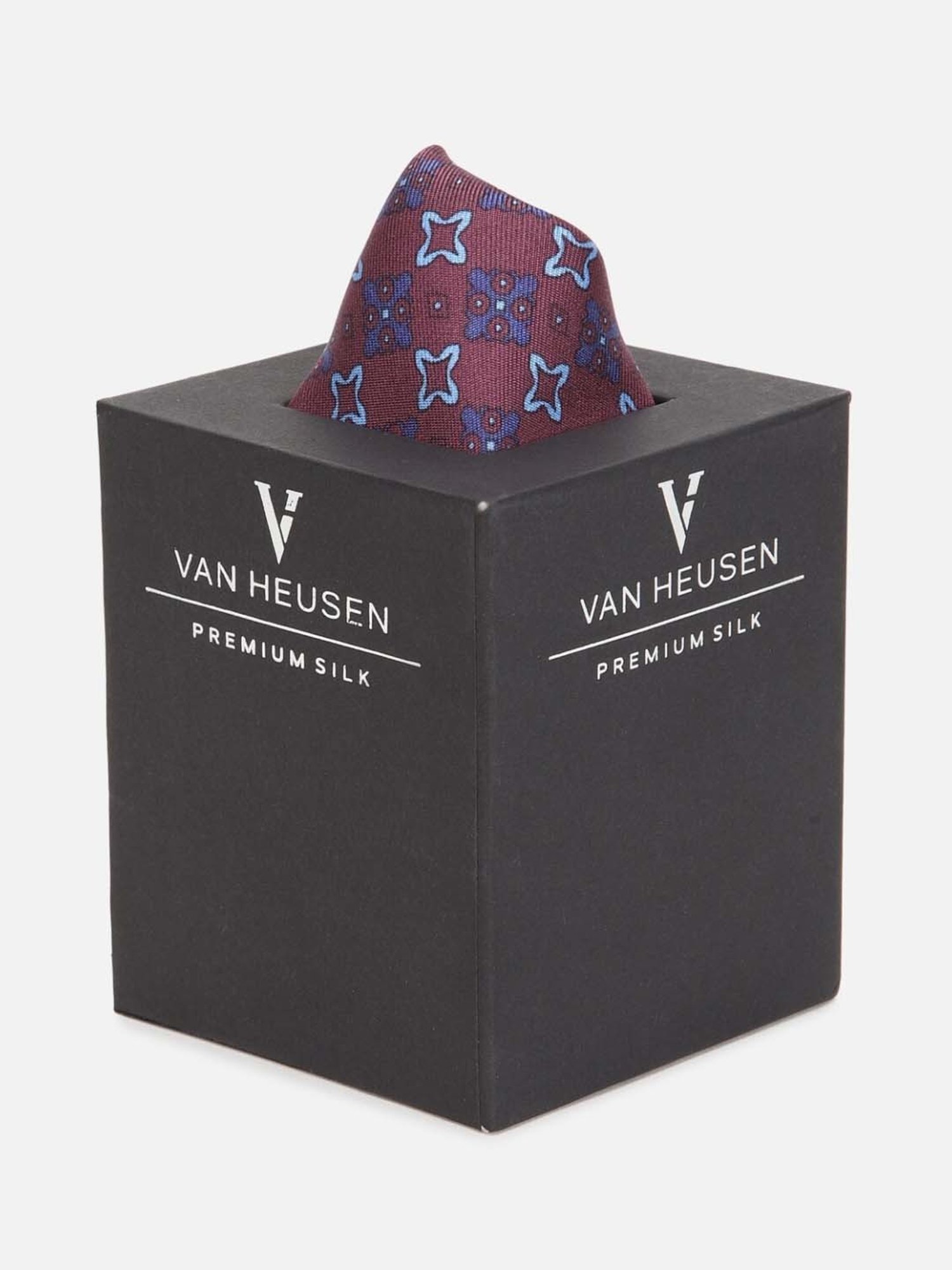 Van Heusen Maroon Printed Pocket Square