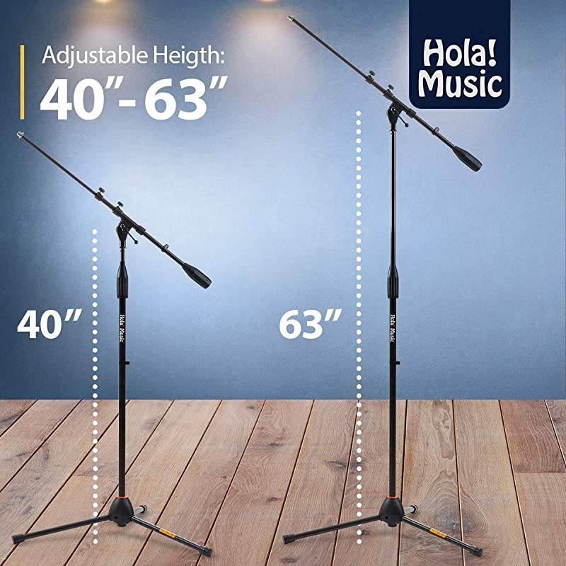 HPS-101TB Professional Tripod Microphone Mic Stand with Telescopic Boom, Black