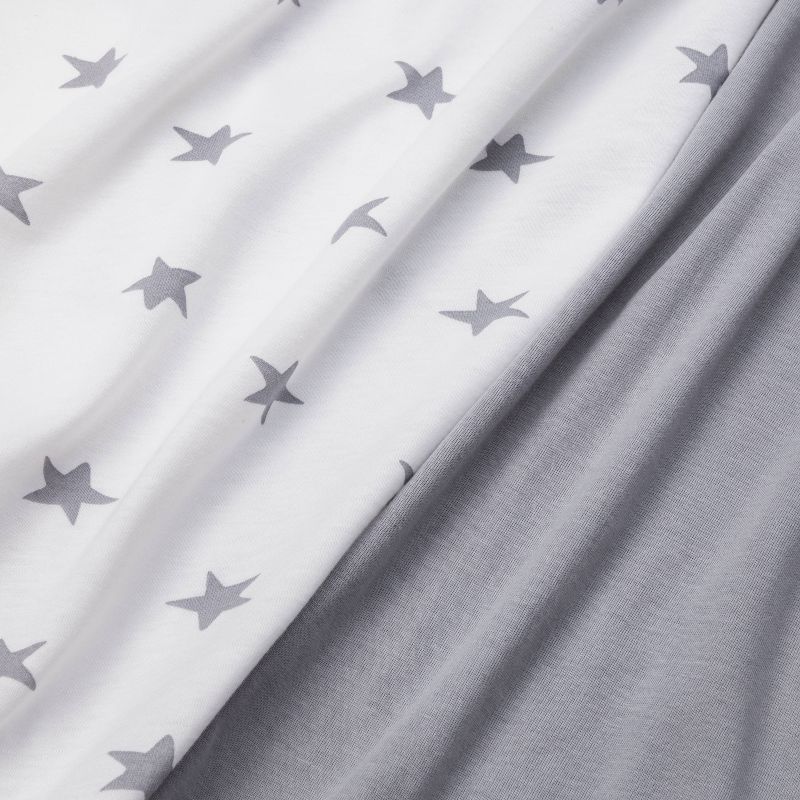 Fitted Crib Jersey Sheet - Gray & Scatter Star - Cloud Island™ 2pk