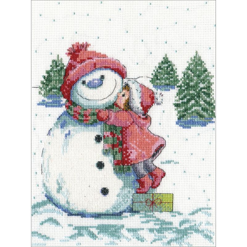 Design Works Counted Cross Stitch Kit 8"X10"-Red Hat Snowman (14 Count)