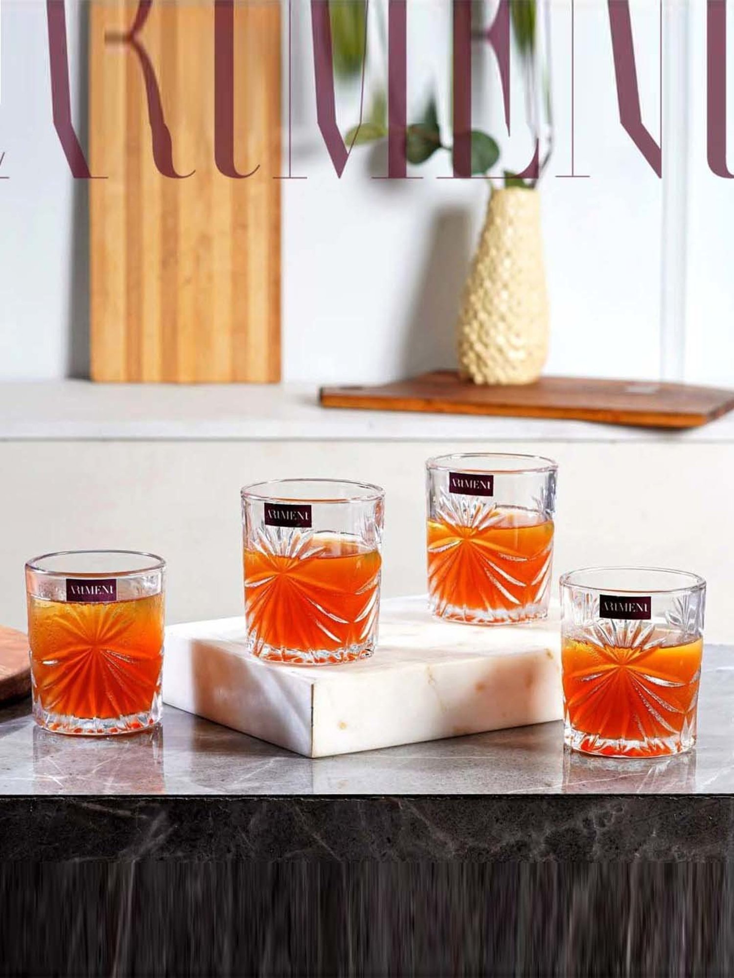 The Artment Impressionist Scotch Savvy Transparent Crystal Whiskey Glass (0.21 L) - Set of 8