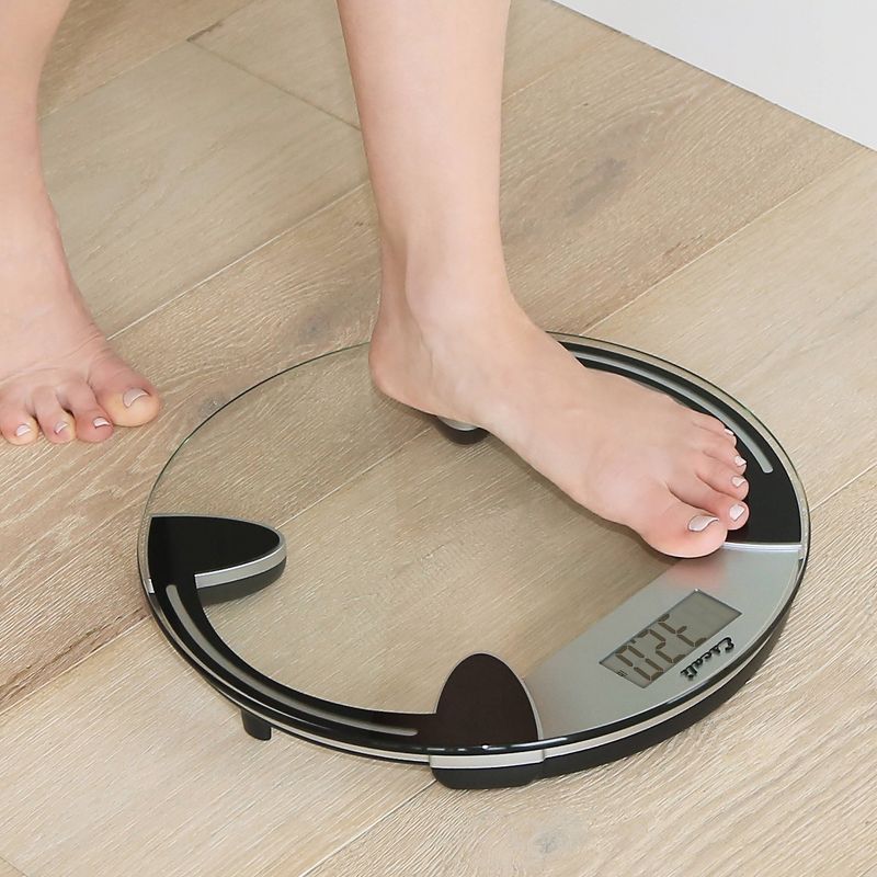 Glass Precision Bathroom Scale Clear/Round - Escali
