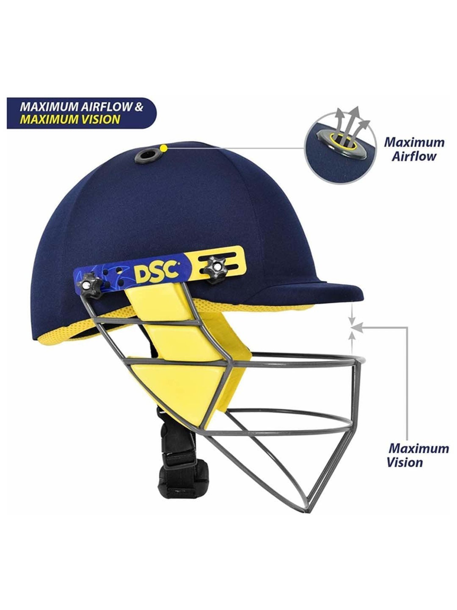 DSC BOUNCER Cricket Helmet for Men & Boys Adjustable Steel Grill Size - XL