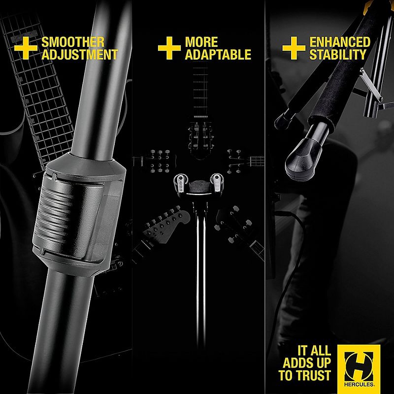 Hercules GS422BPLUS PLUS Series Universal Auto Grip Duo Guitar Stand With Foldable Backrest