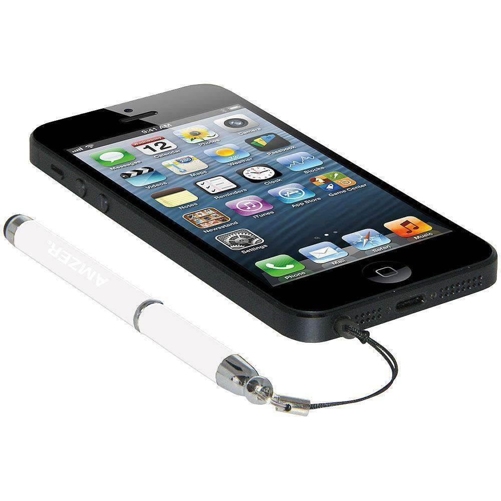 AMZER Tether Styli Headset Jack White for Touch Screen Tablet,eBook and Phone