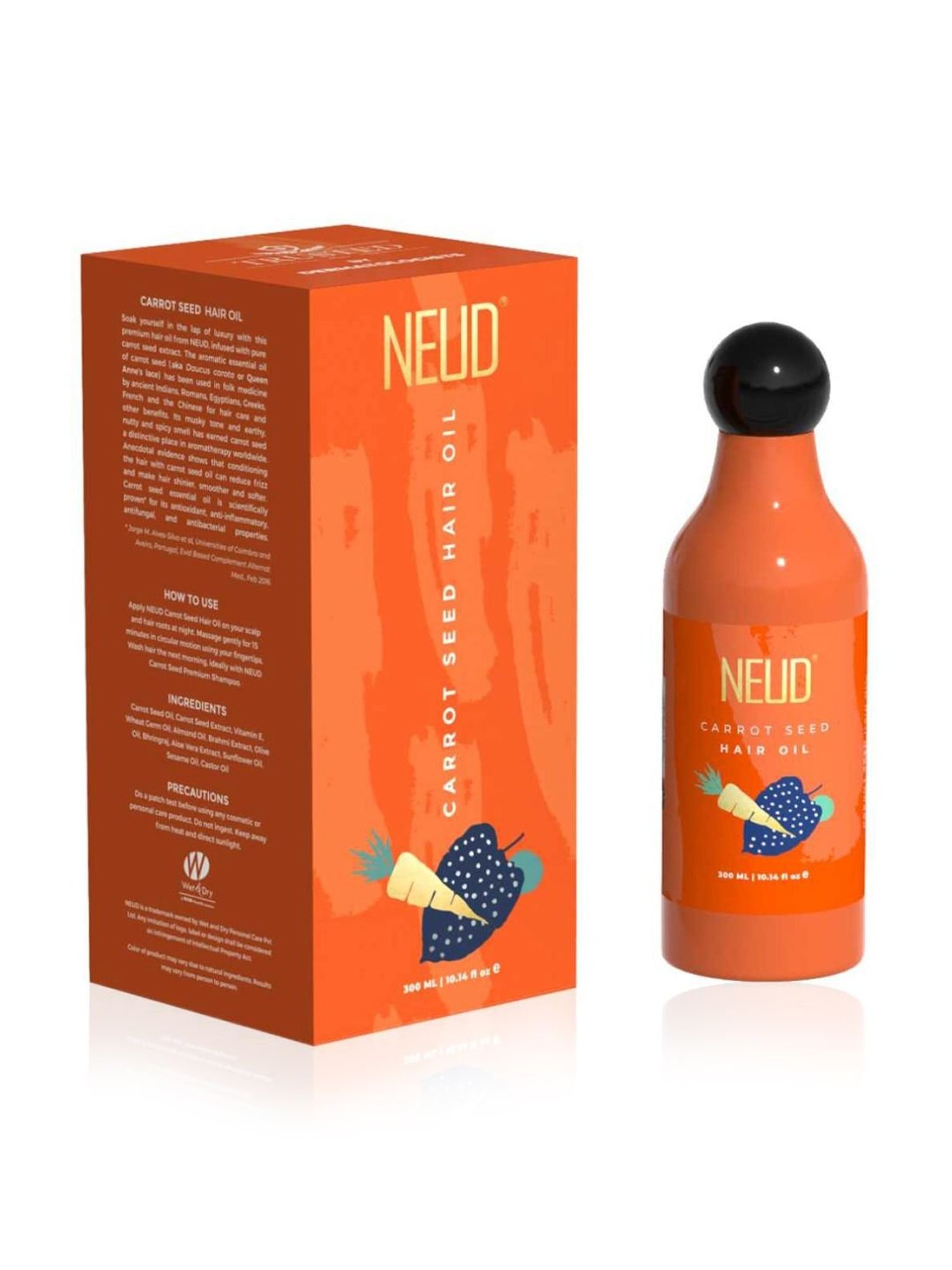 NEUD Carrot Seed Premium Hair Oil for Men & Women - 1 Pack - 300 ml