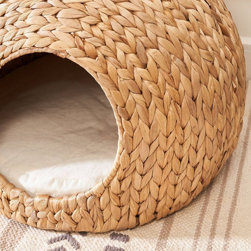 Vifah Amelia Water Hyacinth with Cushion Cat House Bed - M