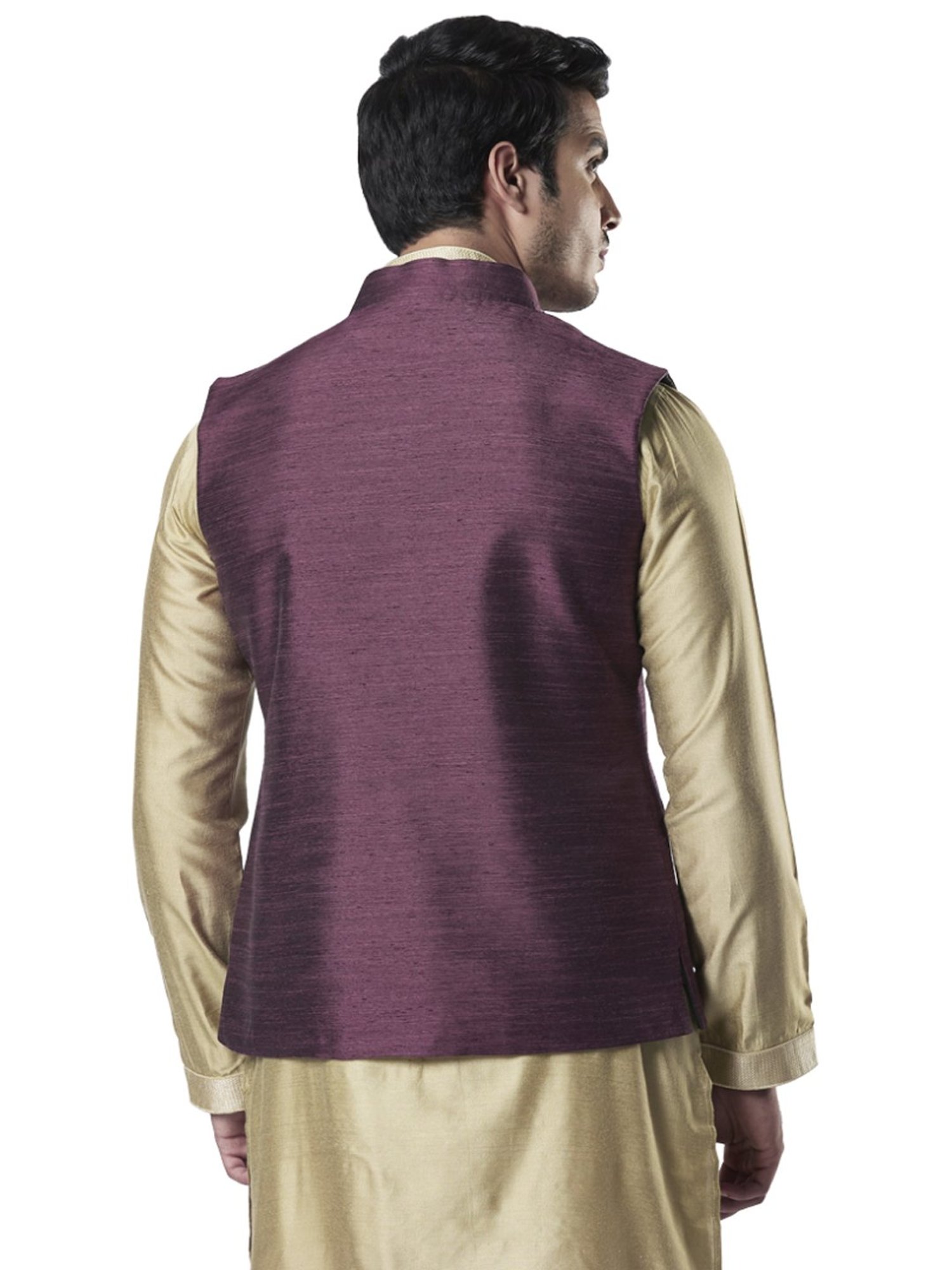VASTRAMAY Teal Green Regular Fit Printed Nehru Jacket
