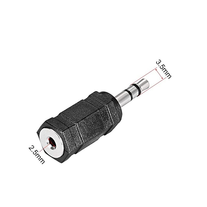 35mm Male to 25mm Female Connector Adapters Couplers 2Pcs for Stereo Audio Video AV TV Cable Convert