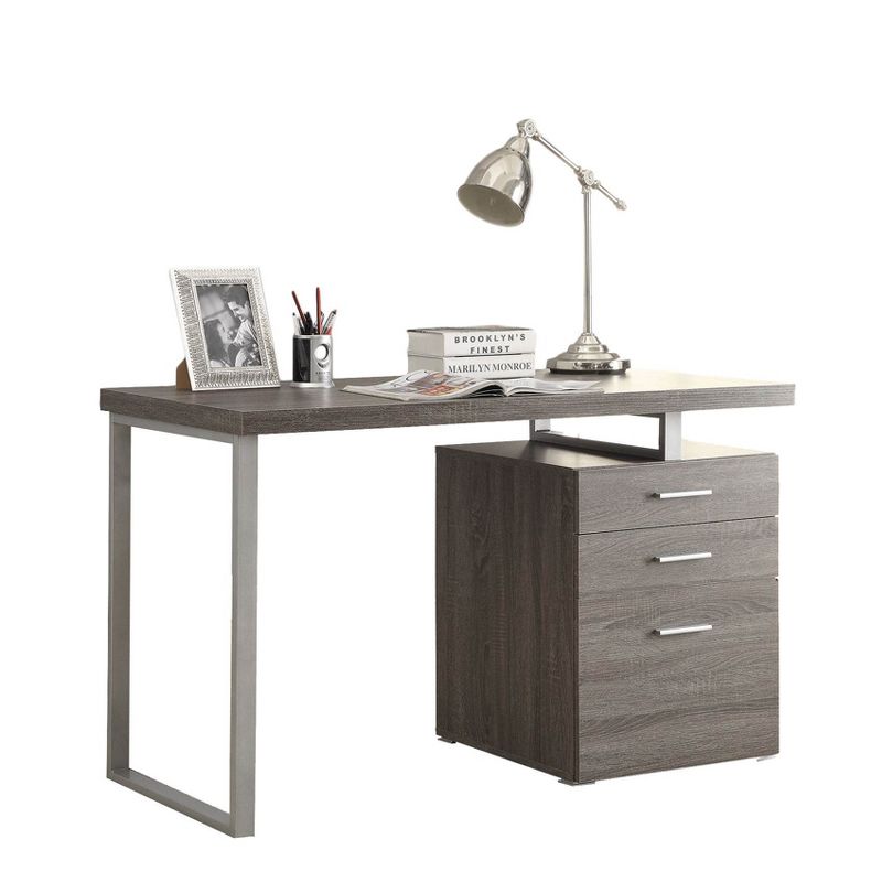Coaster Home Furniture 47.25-Inch Home Office Writing Study Desk Laptop Computer Table with File Cabinet and Drawer Storage, Weathered Gray