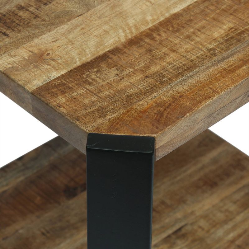 Taber Modern Industrial Handcrafted Mango Wood Side Table Natural/Black - Christopher Knight Home