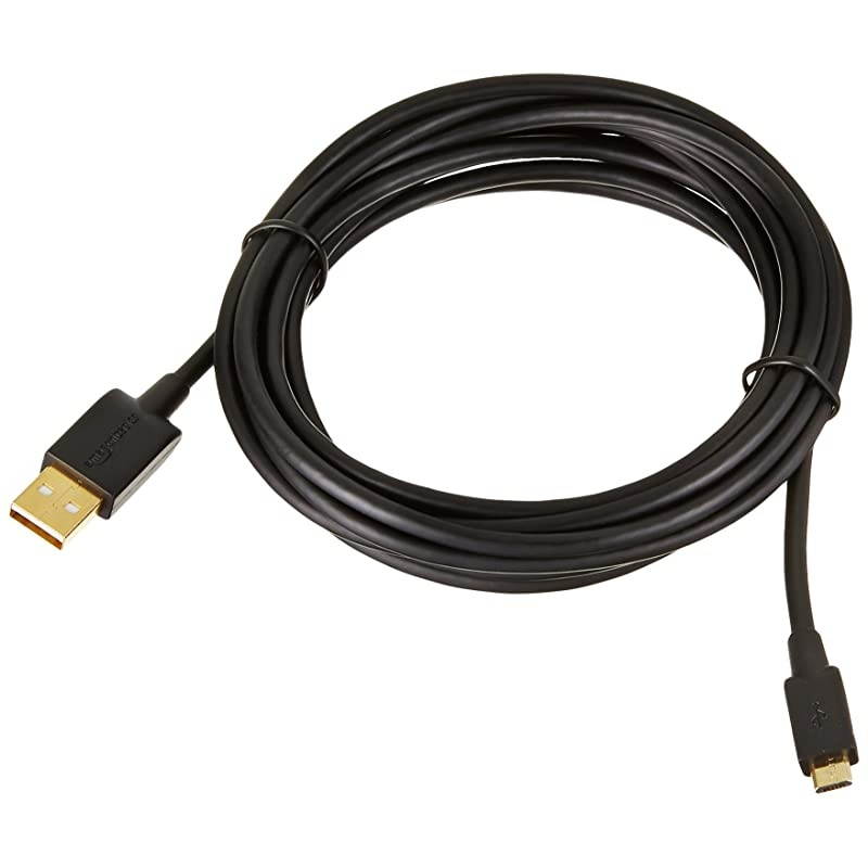 Basics USB 2.0 A-Male to Micro B Charger Cable, 10 feet, Black