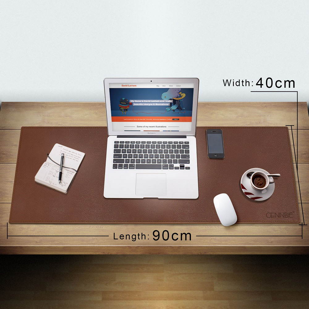 PU Leather Gaming Mouse Pad Computer Games Large Size 895 *395 MM PU Leather Desk pad(Brown)