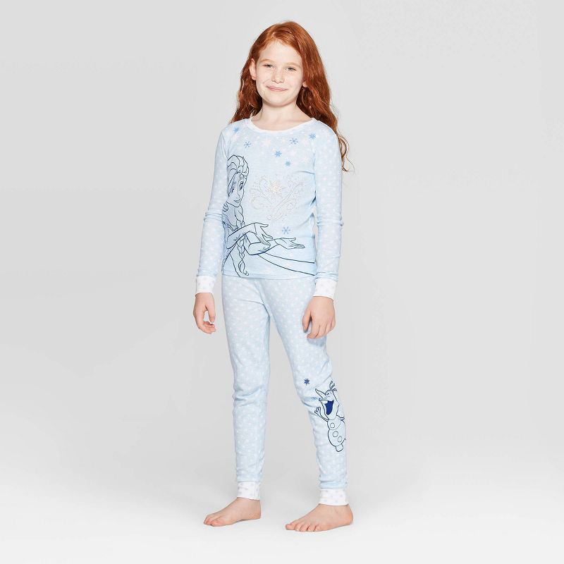 Girls' Frozen 2pc Pajama Set - Blue 8 - Disney Store