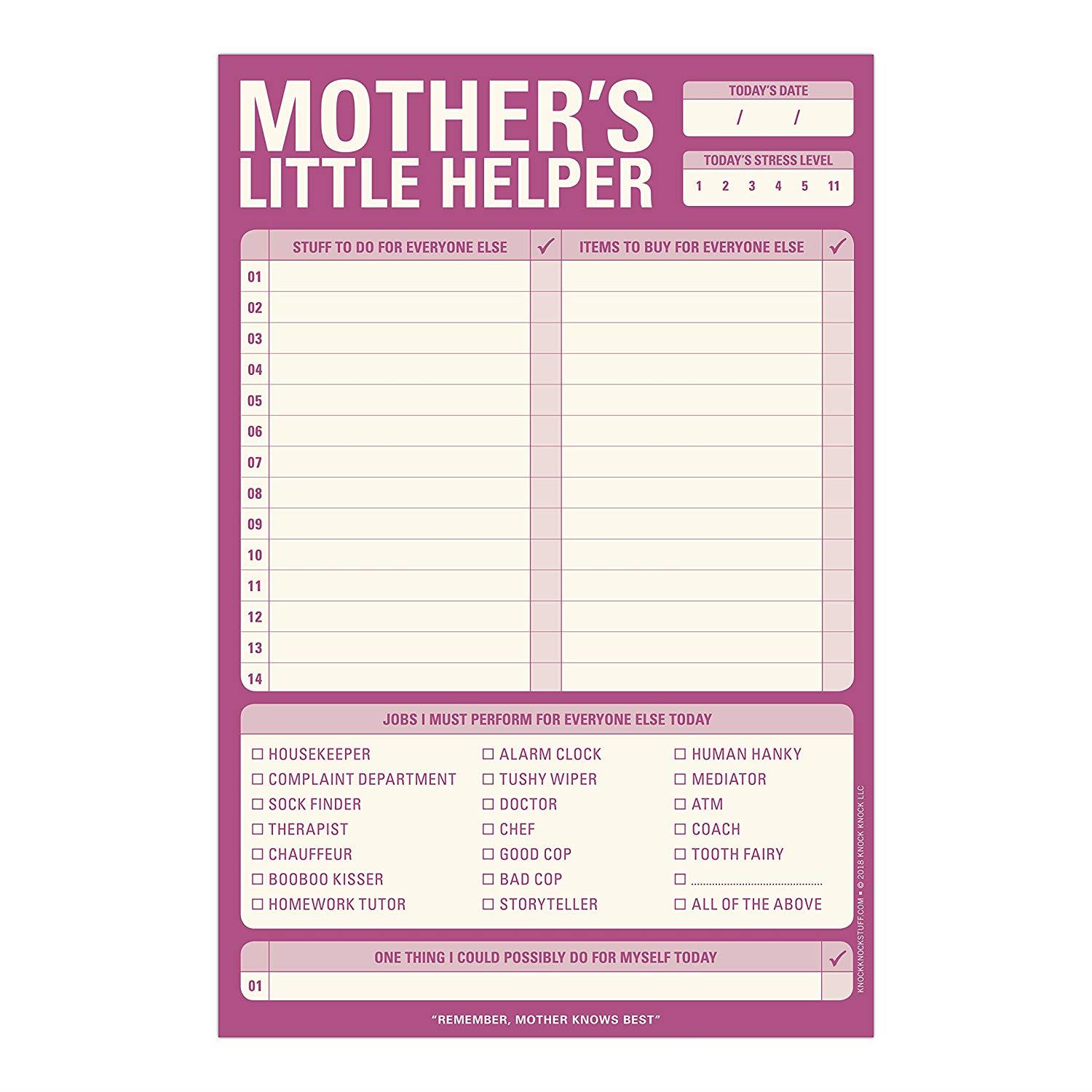 Knock Knock Mother's Little Helper Pad, 6" x 9" (12286)