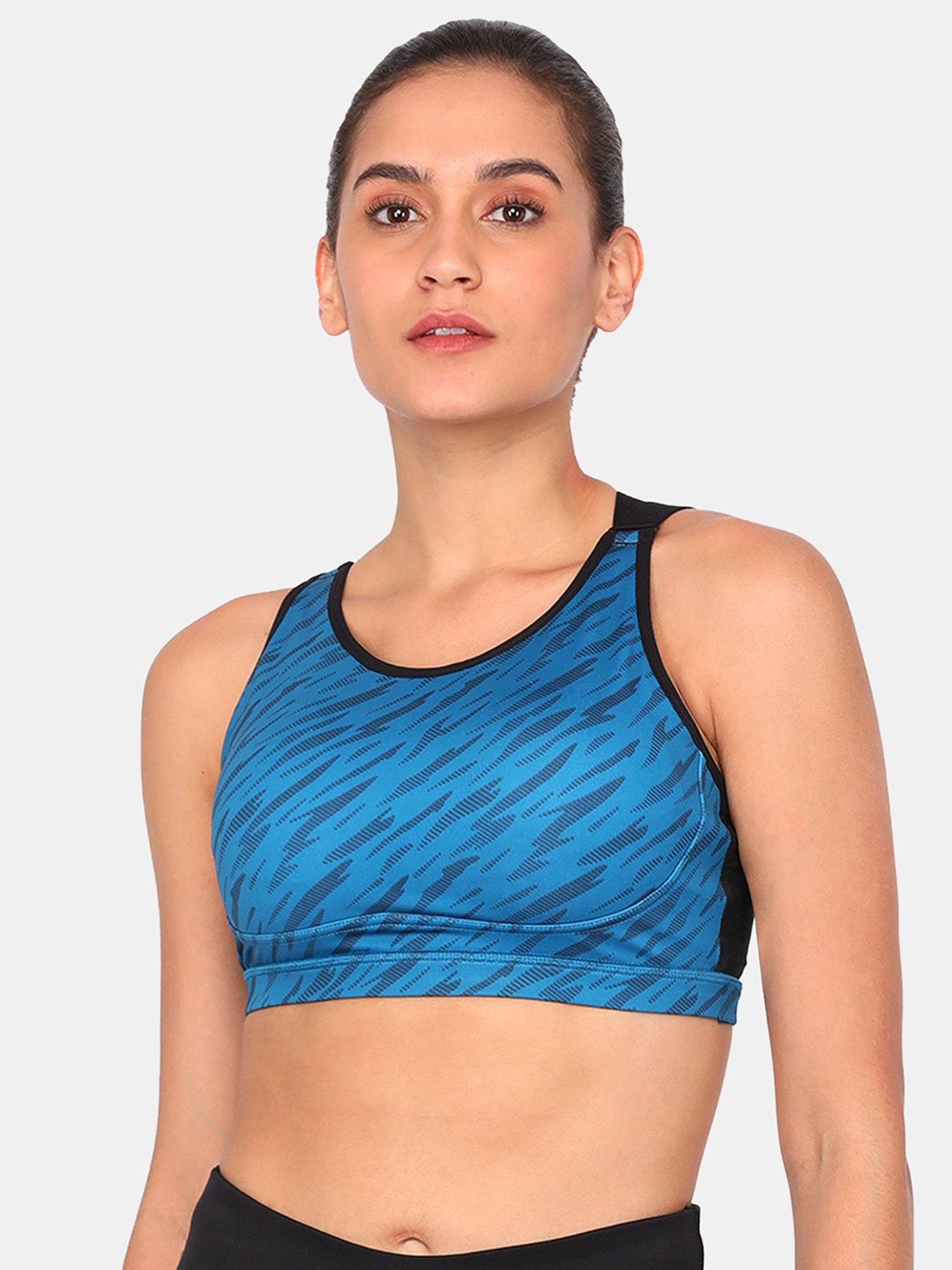 Zelocity by Zivame Blue Non Wired Non Padded Sports Bra