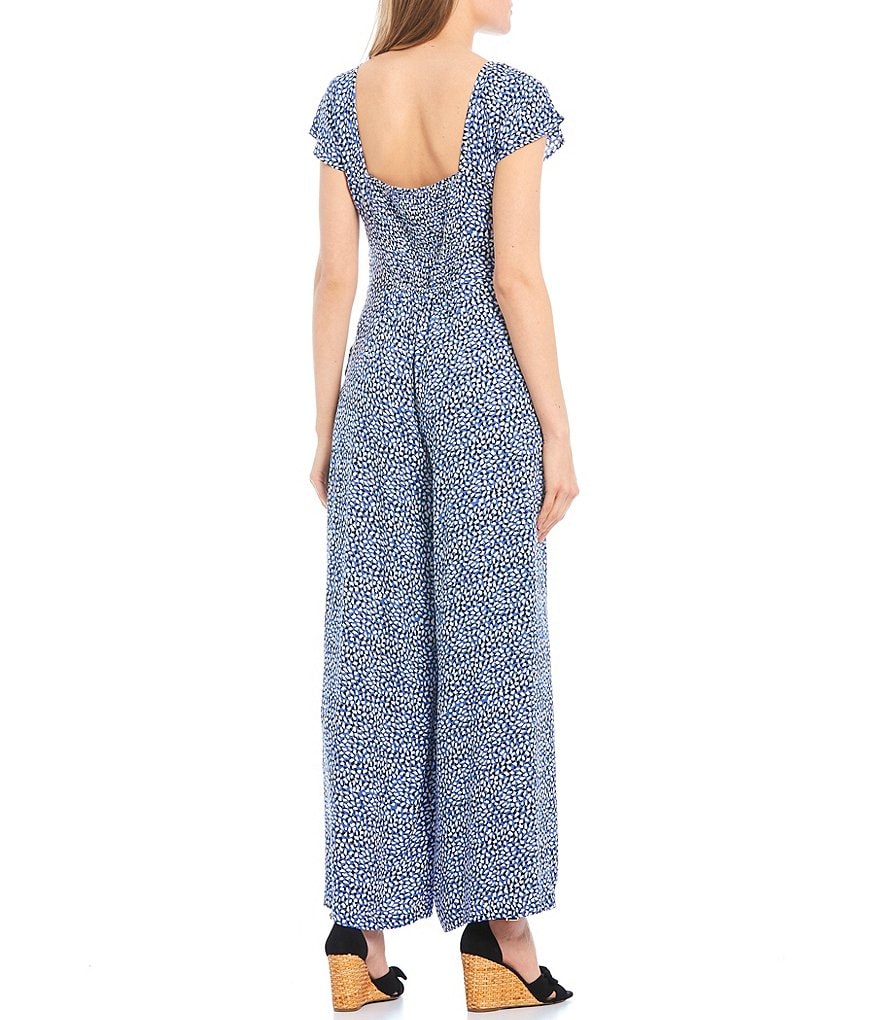 Coco + Jaimeson Strapless Elastic-Waist Laser-Cut Embroidered Knit Jumpsuit