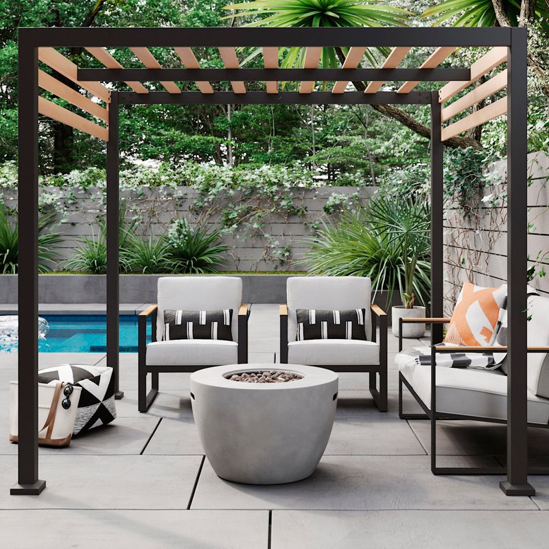 Lars 8'x8' Pergola with Solid Slats Black - Project 62™