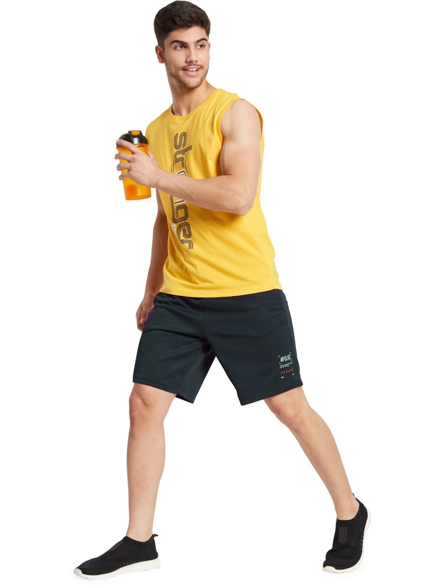 Octave Gun Metal Cotton Regular Fit Shorts