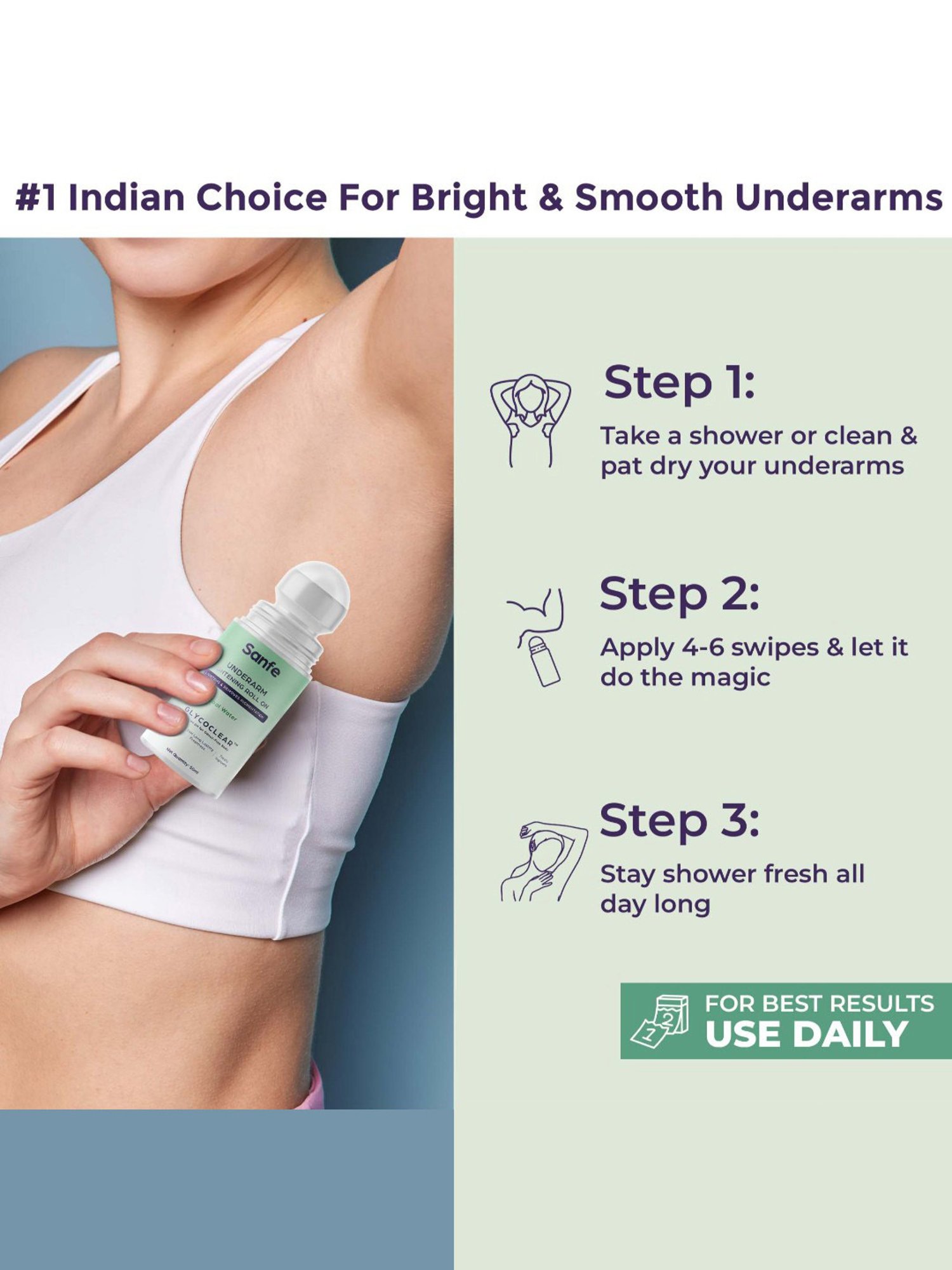 Sirona 2-in-1 Underarm Deodorant Roll On - 50 ml