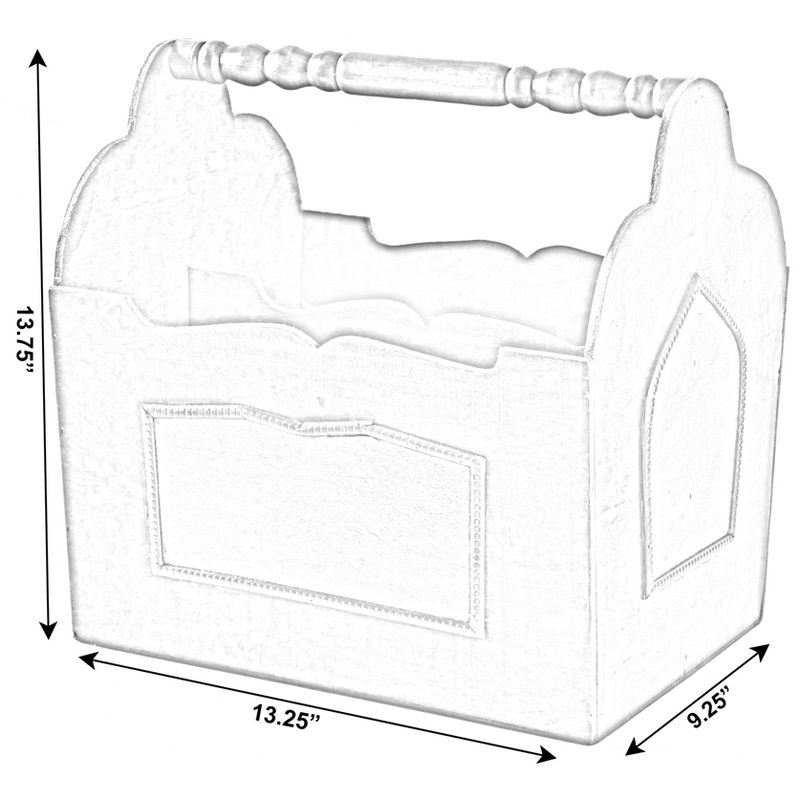Quickway Imports Handcrafted Decorative Wooden Magazine Rack with Handle