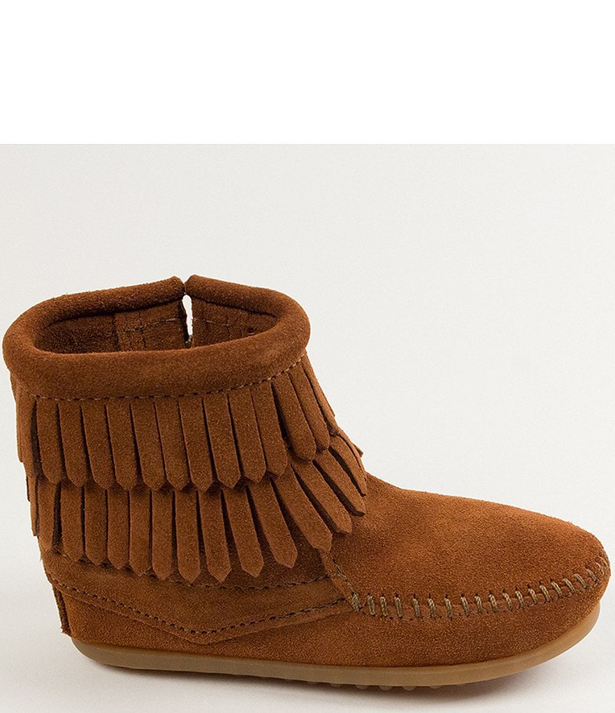 Minnetonka Girls' Double Fringe Suede Boots (Youth)