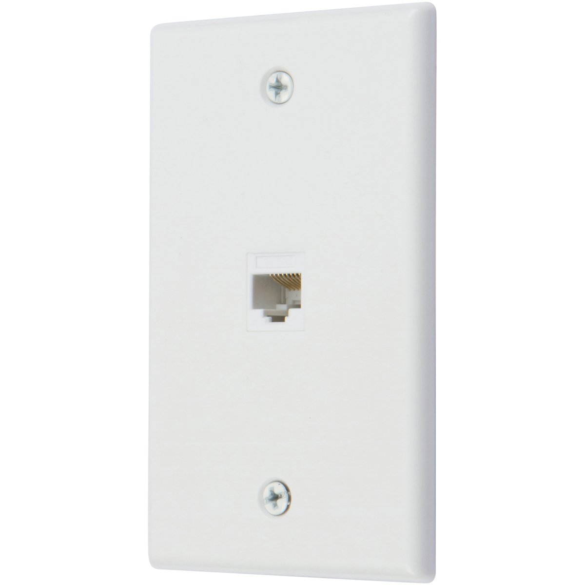 Buyer's Point 1 Port Cat6 Wall Plate, Female-Female  with Single Gang Low Voltage Mounting Bracket Device pack of 5 white 1 port