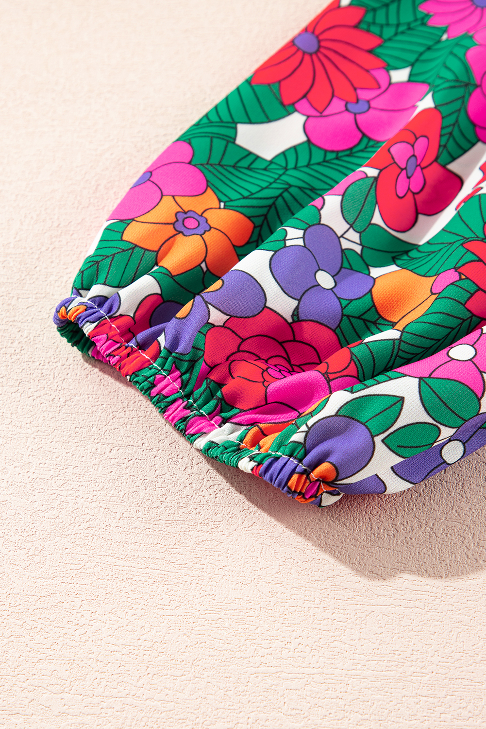 Black Leopard Patchwork Split Neck Ruffle Plus Size Dress