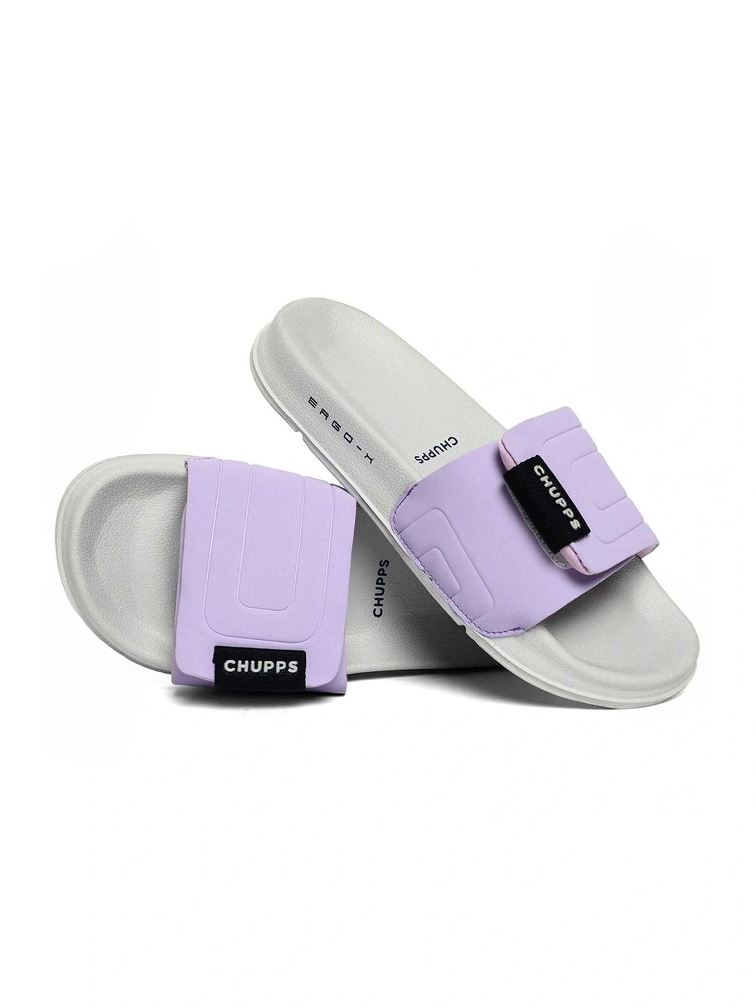 Chupps Women's Quilt Bloom ErgoX Plus Purple Slides