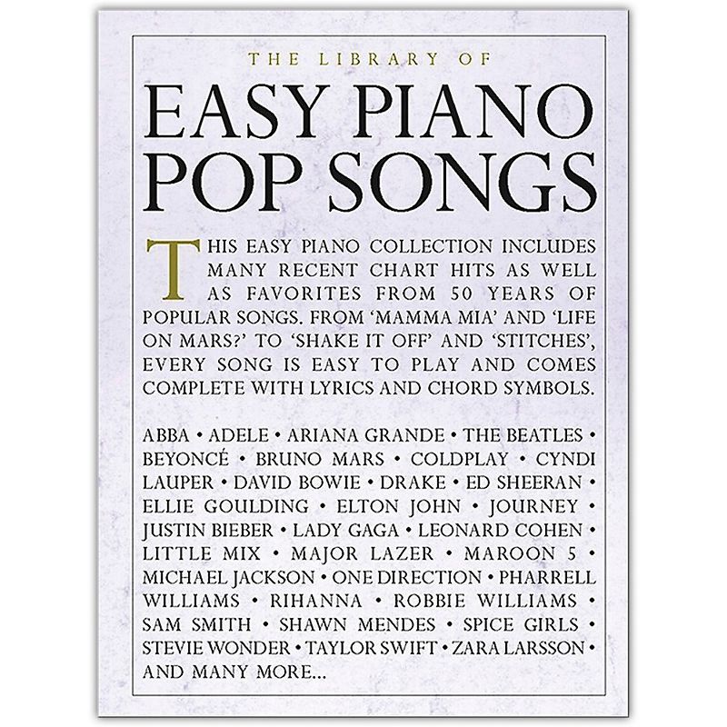 Music Sales The Library of Easy Piano Pop Songs