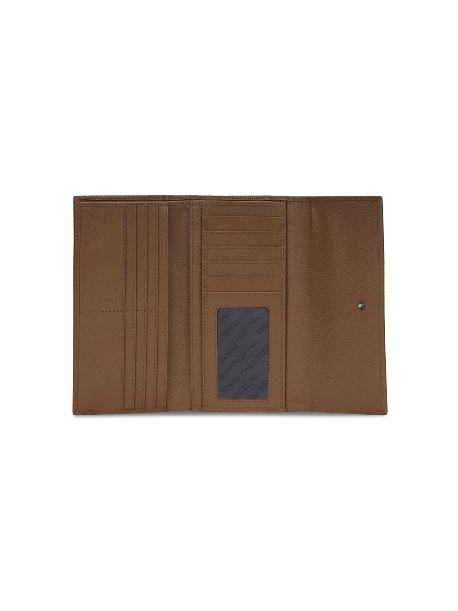 PERQUISITE LEONORA Brown Textured Tri-Fold Wallet for women