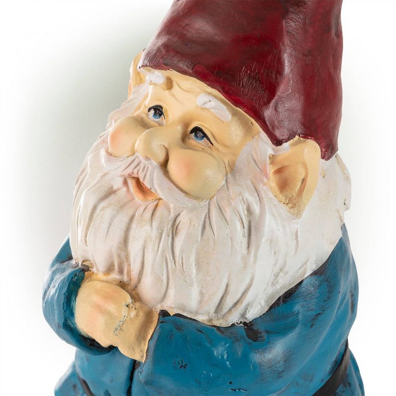 12" Polyresin Bearded Garden Gnome Statue With Red Hat - Alpine Corporation