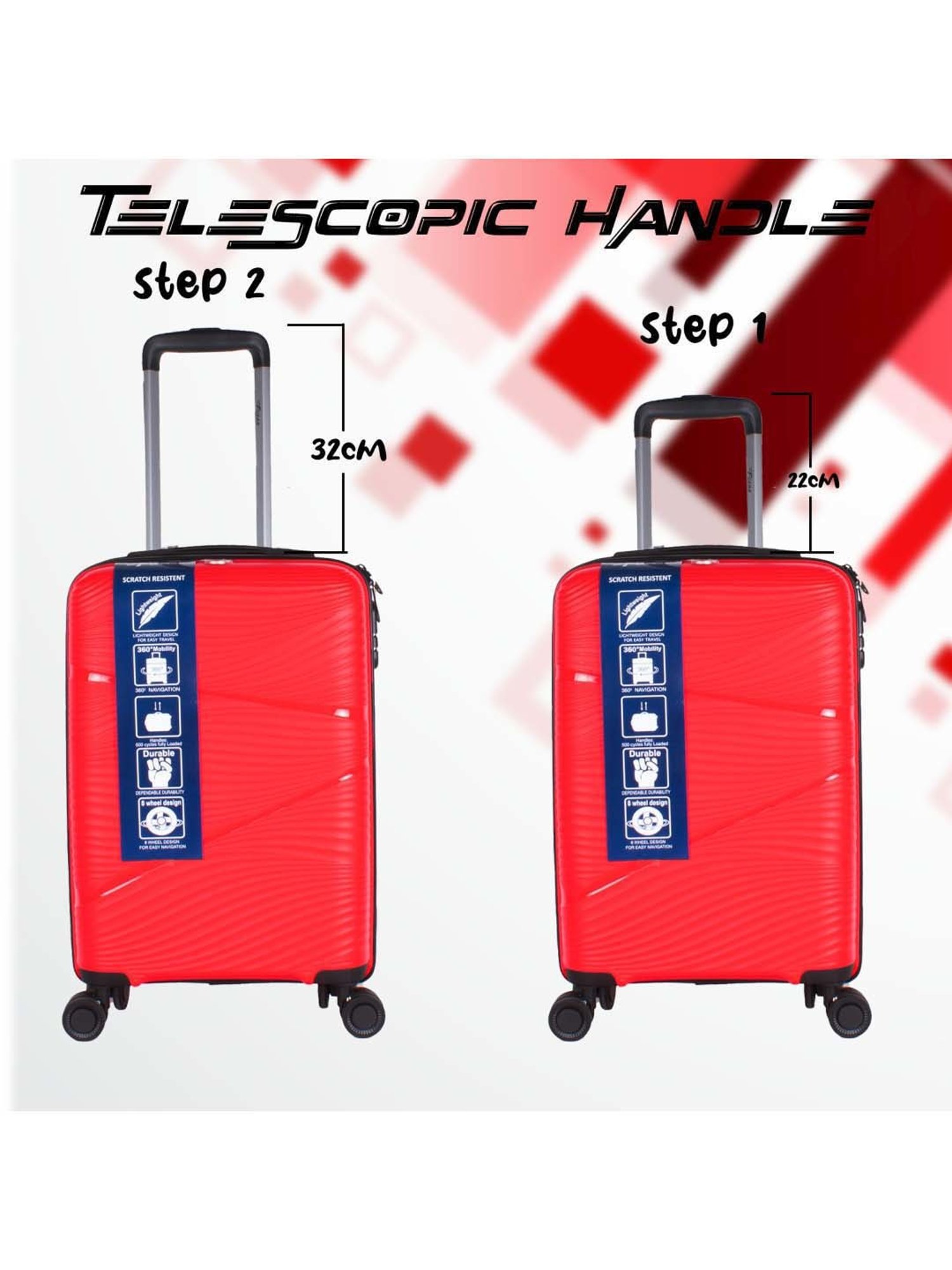 F Gear 4 Wheel Large Hard Cabin Trolley - 46 cm