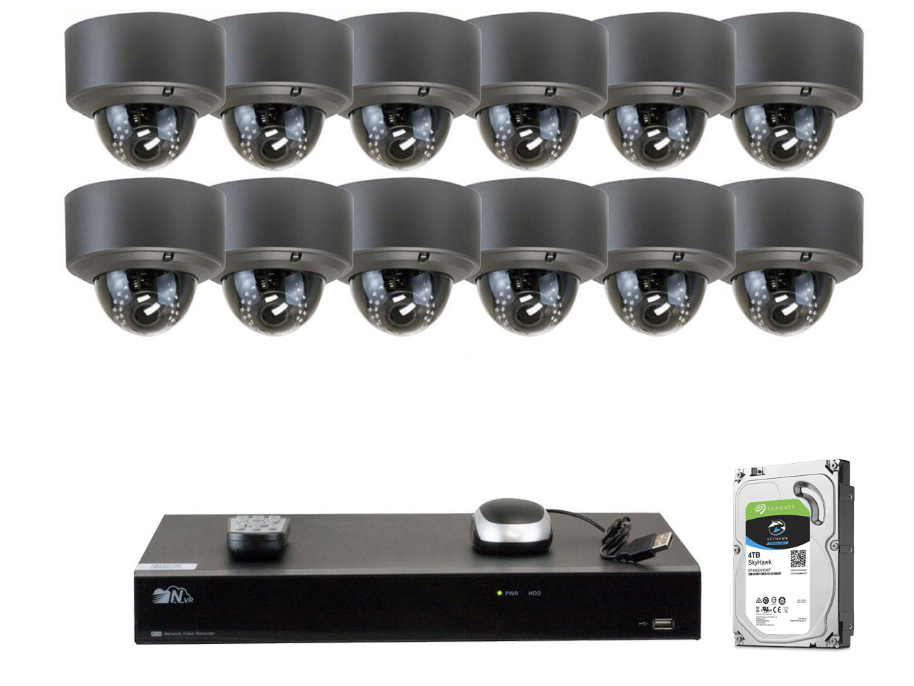 GW Security 32CH H.265 4K NVR 5-Megapixel (2592 x 1520) 4X Optical Zoom Network Plug & Play Video Security System, 32pcs 5MP 1920p 2.8-12mm Motorized Zoom POE Weatherproof Dome IP Cameras