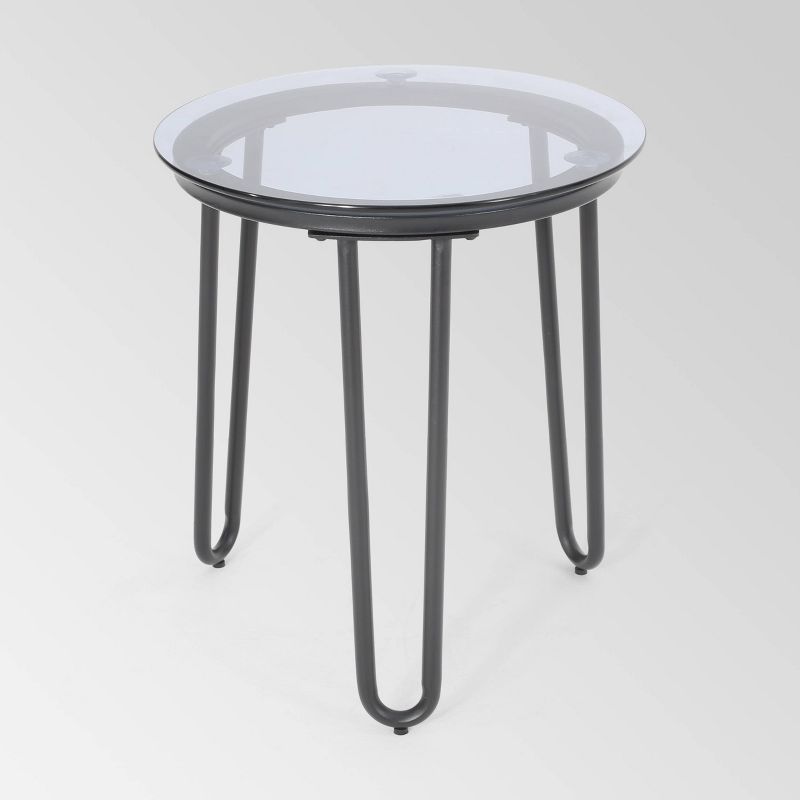 La Jolla 3pc Rope Weave Modern Chat Set - Dark Gray/Gray - Christopher Knight Home