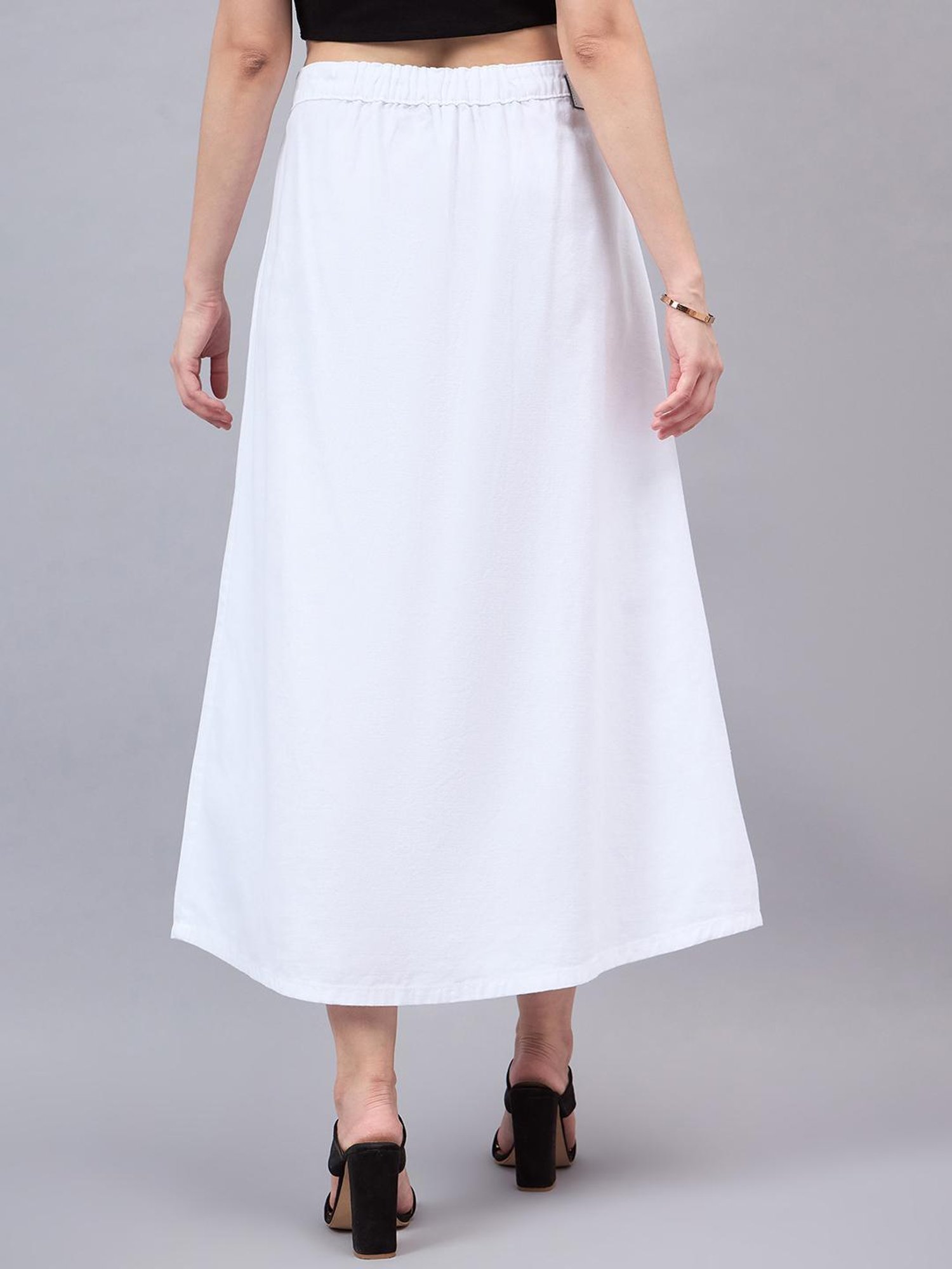Style Quotient White Cotton Skirt