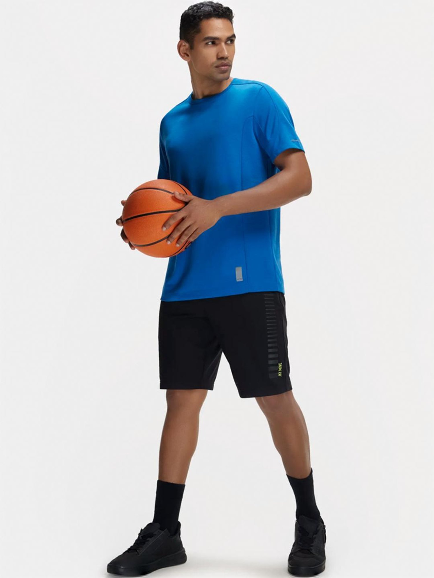 Jockey MV01 Blue Super Combed Cotton Half Sleeves T-Shirt with Stay Fresh Treatment