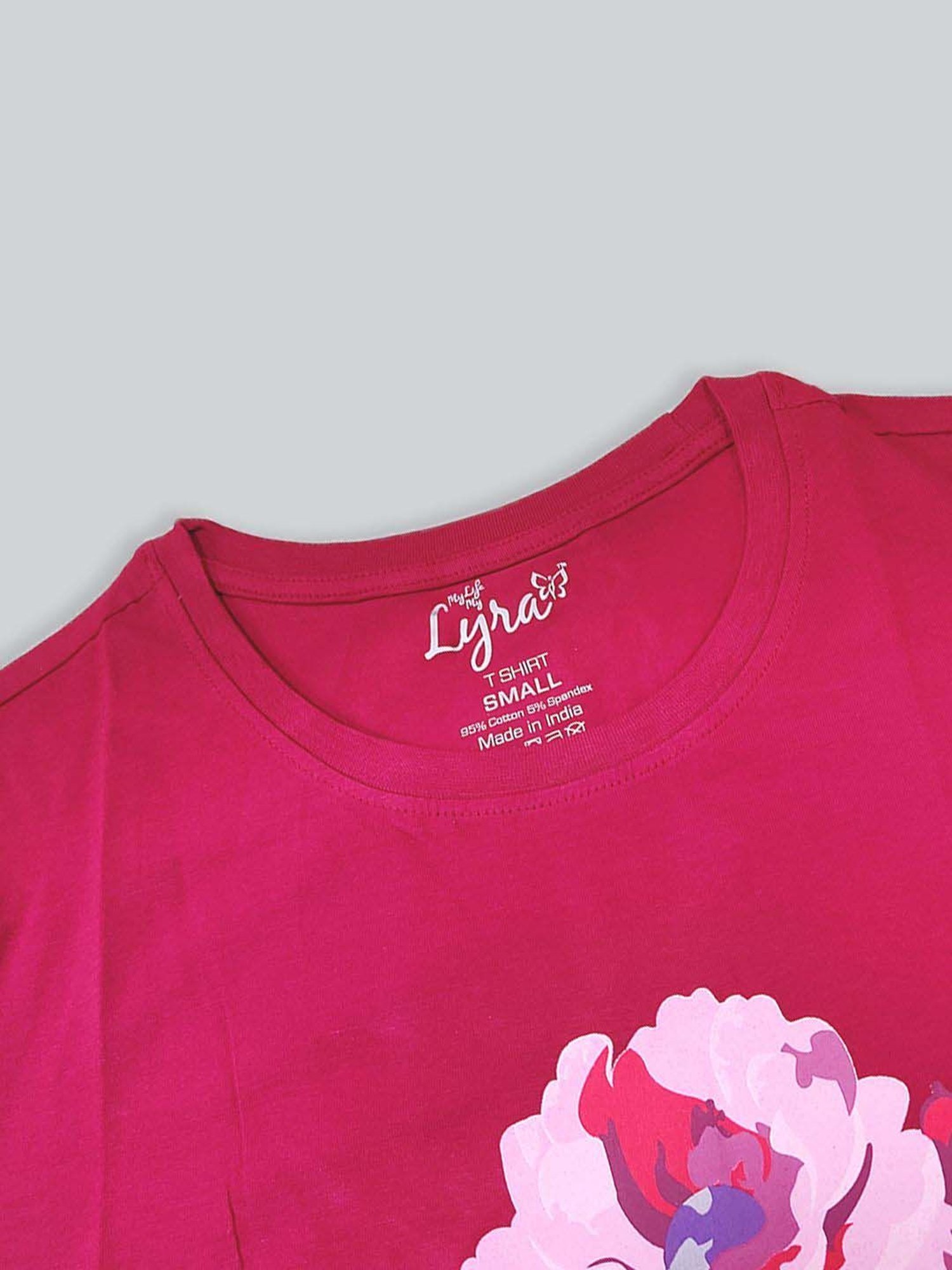 Lyra Pink Cotton Printed T-Shirt