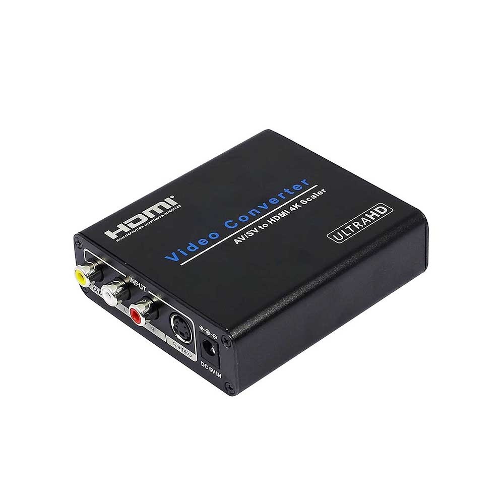AM-9615 AV/SV to HDMI Converter Switch 4K*2K Scaler Converter Box for HDTV Video Scaling Adapter US Plug