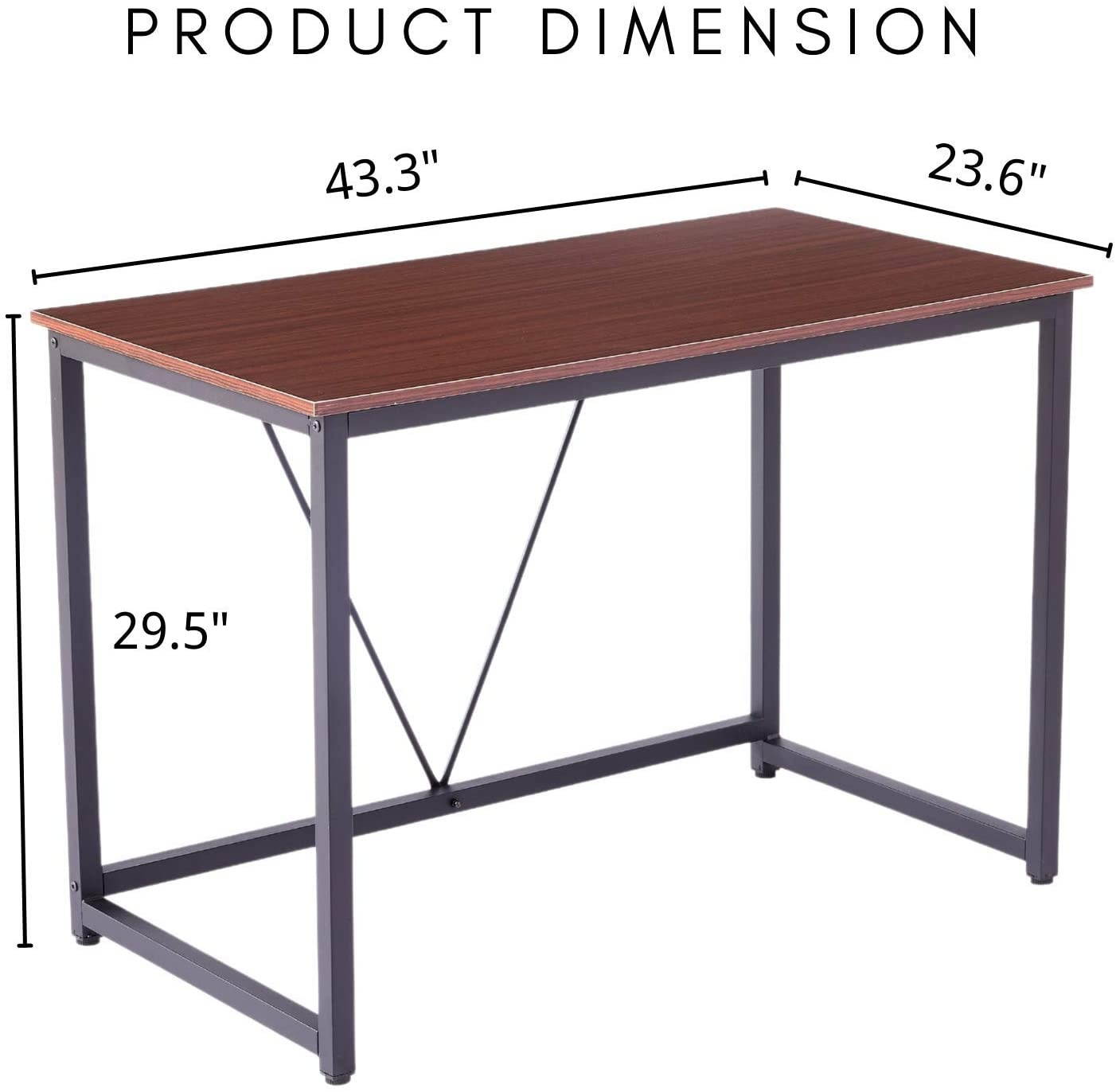 Lifetech Computer Desk 43.3" Modern Study Writing Desk for Home Office Simple Small Desk for Small Spaces, Black