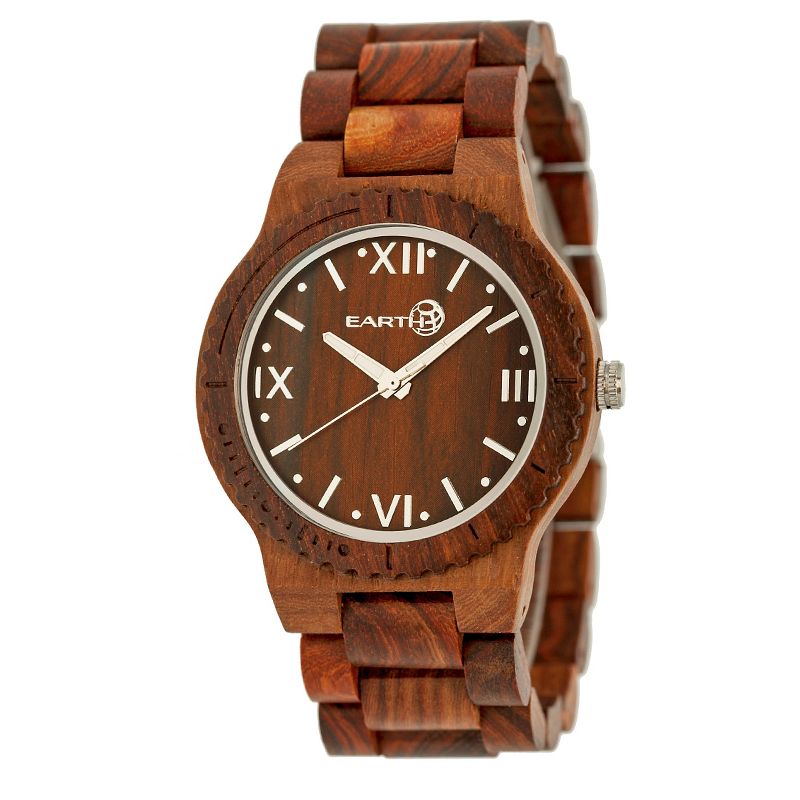 Earth Wood Men's Bighorn Eco - Friendly Sustainable Wood Bracelet Watch - Red