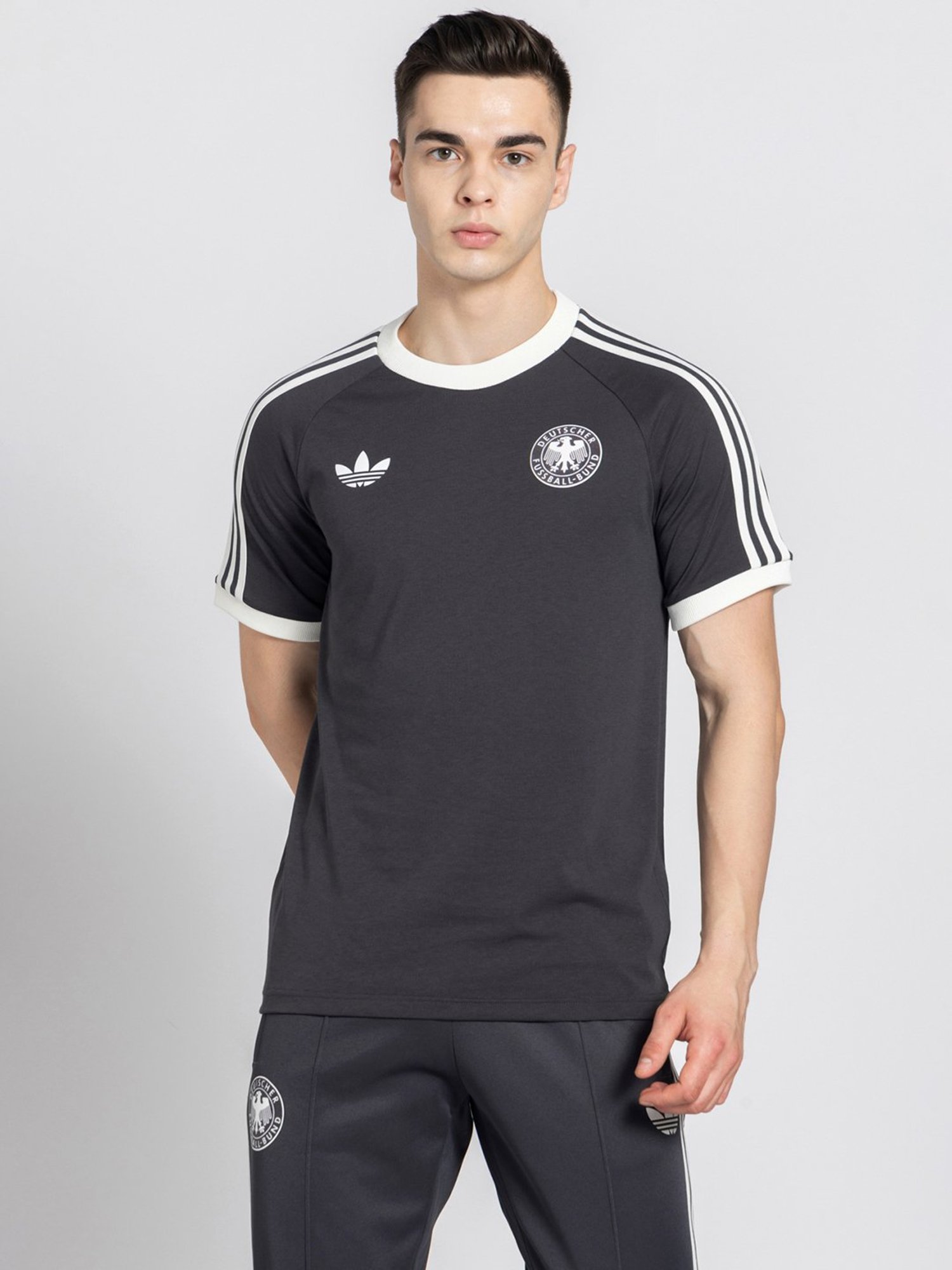 adidas Black Regular Fit Germany Adicolor Classics 3-Striped T-Shirt