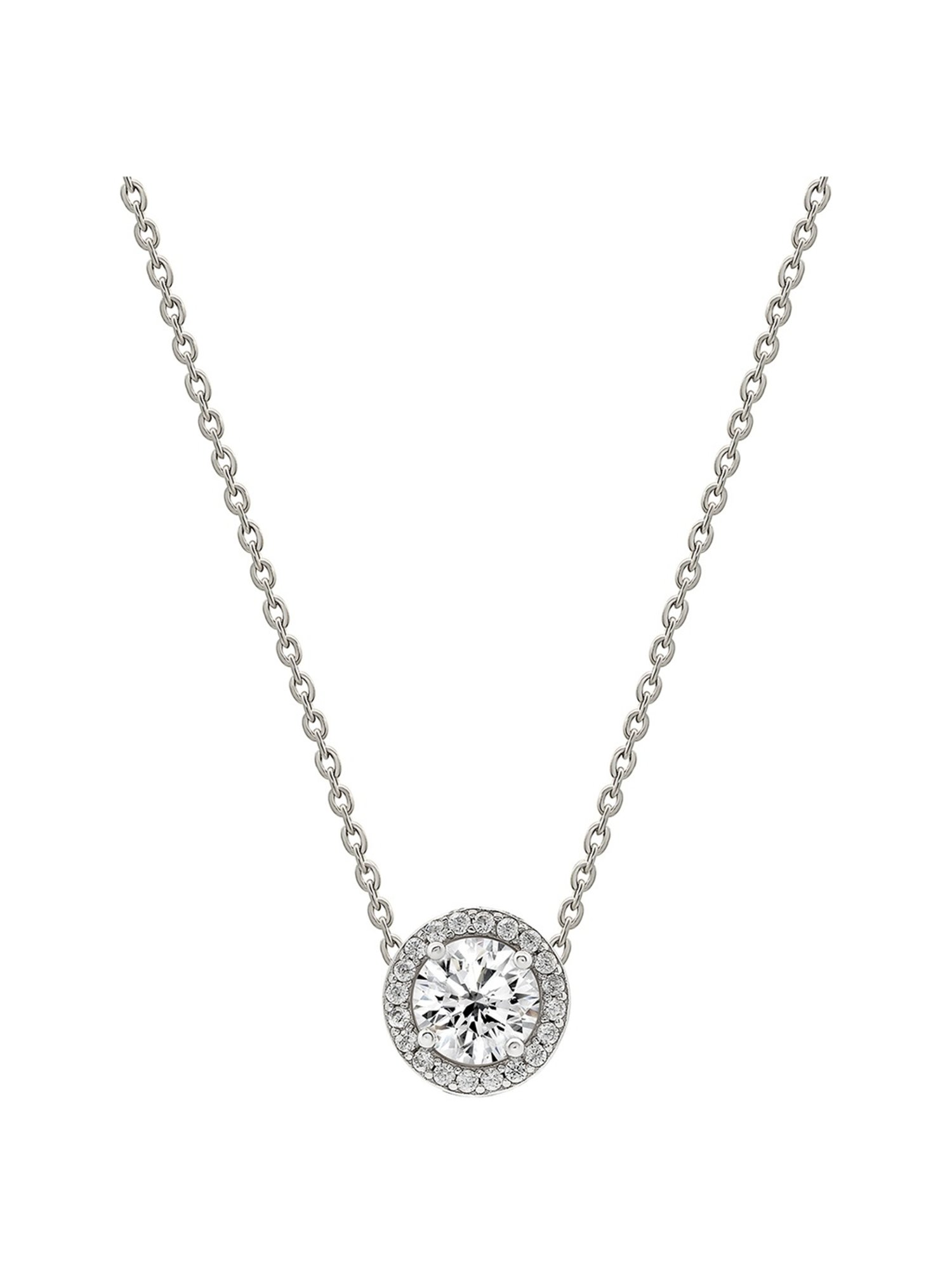 Silberry 92.5 Sterling Silver Crystal Gloss Necklace