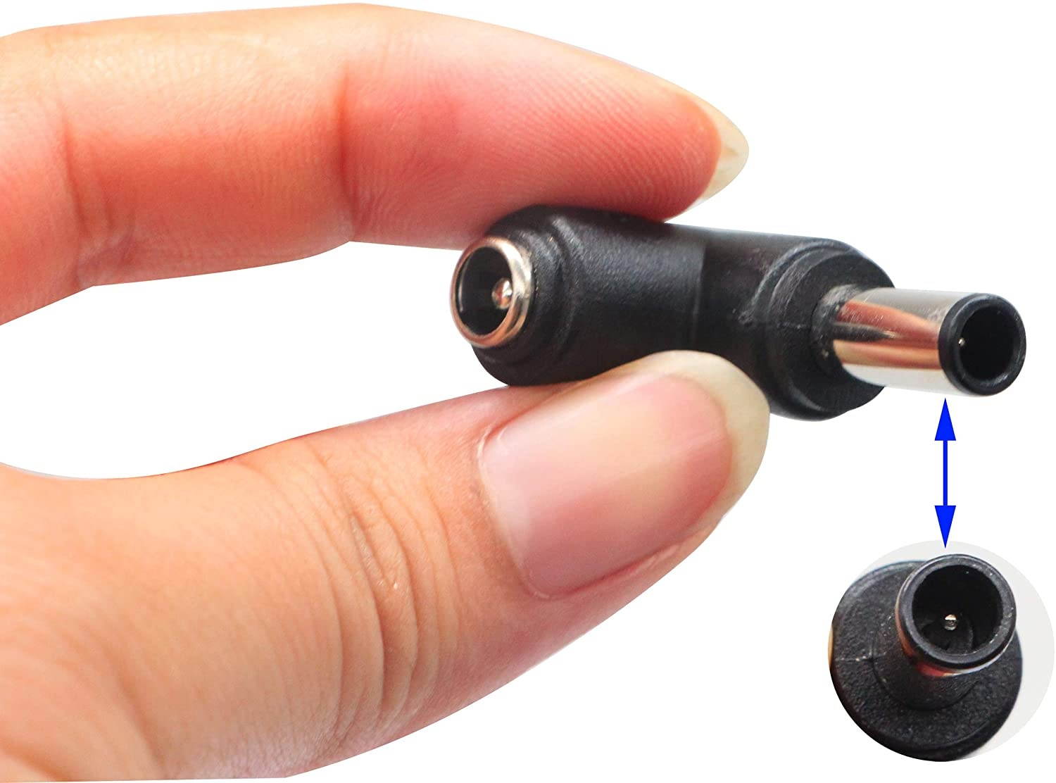 zdyCGTime DC6.0x4.3mm Male 90 Degree Angle to DC5.5x2.1mm Female Adapter 5 Volt DC Barrel Power Jack Charging Cable Connector for Tablet (DC6.0x4.3mm)(2pack)