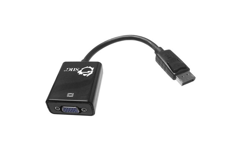 SIIG DisplayPort to VGA Adapter - DisplayPort Male Digital Audio/Video, HD-15 Female VGA - 9.5"