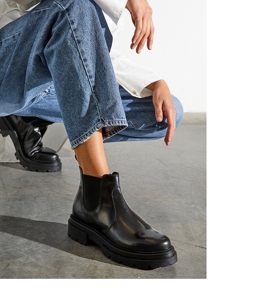 Free People Lola Leather Lug Sole Chelsea Booties