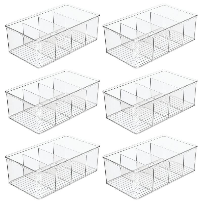 mDesign Plastic Kitchen Pantry Food Storage Organizer Bin, 6 Pack - Clear