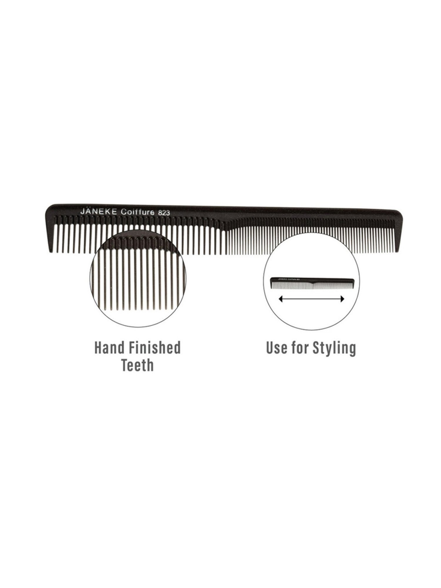 Janeke 1830 Professional Titanium Small Thin Comb - 17 cm